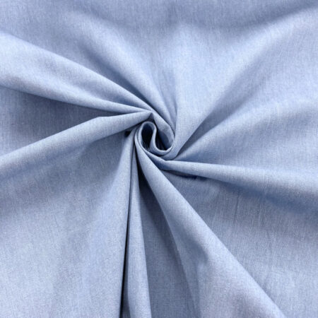 Stone Washed Light Chambray Blue Denim - Image 3