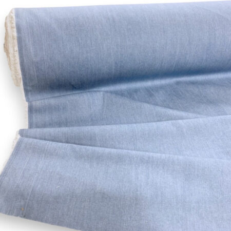 Stone Washed Light Chambray Blue Denim - Image 4