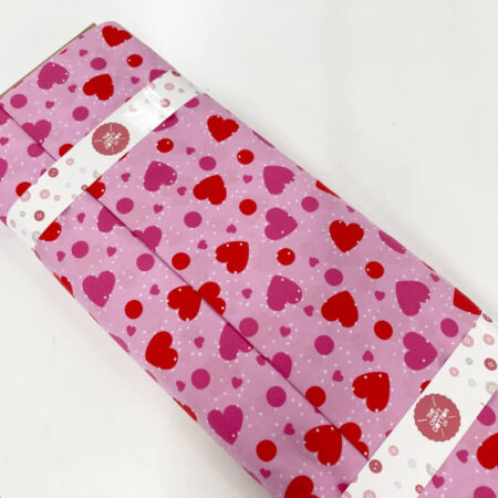 Sweet Hearts on Pink Polycotton - Image 4