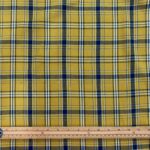Gold and Navy Plaid Brushed Cotton