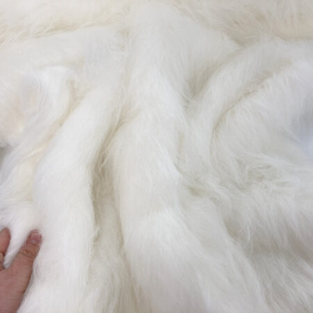 White Long Pile Faux Fur - Image 4