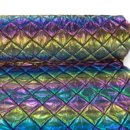 Quilted Rainbow Foil Coating Fabric - Image 2