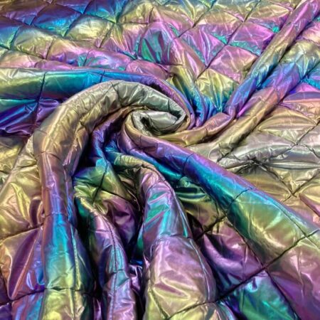 Quilted Rainbow Foil Coating Fabric - Image 3