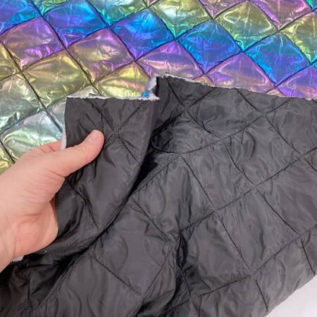 Quilted Rainbow Foil Coating Fabric - Image 4