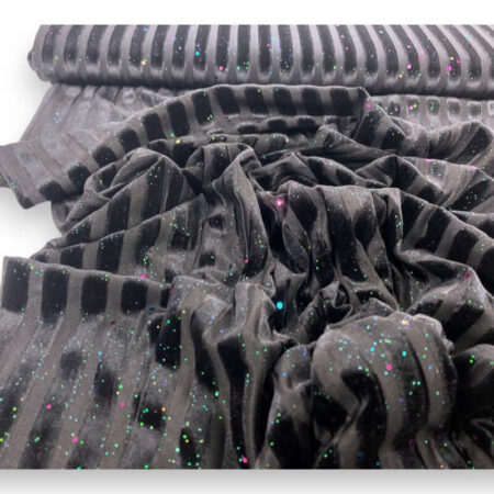 Rainbow Glitter Stripe Velour - Image 3