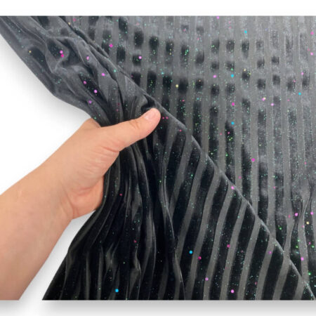 Rainbow Glitter Stripe Velour - Image 4
