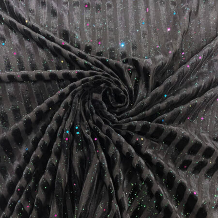 Rainbow Glitter Stripe Velour - Image 5