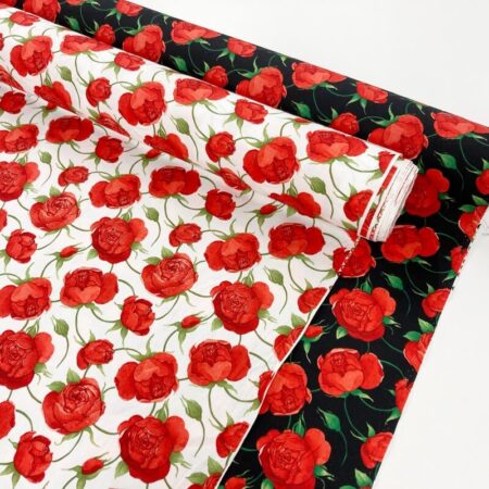 Red Roses Cotton Poplin