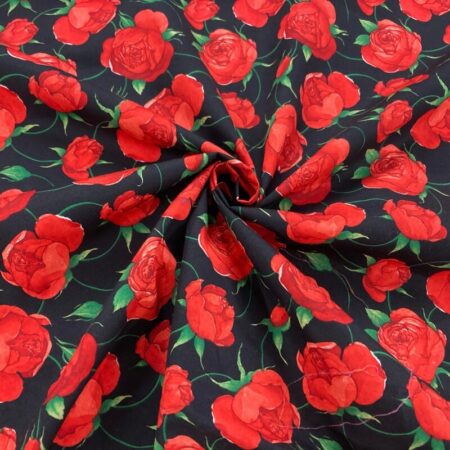 Red Roses Cotton Poplin - Image 2