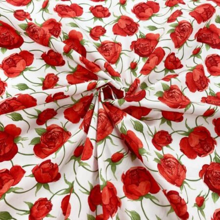 Red Roses Cotton Poplin - Image 4