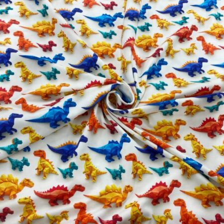 Dinosaur Origami Cotton Jersey