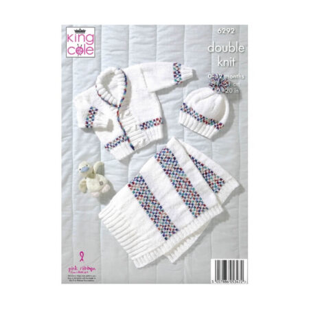 King Cole Jacket, Cardigan, Hats and Blankets Pattern 6292 - Image 2