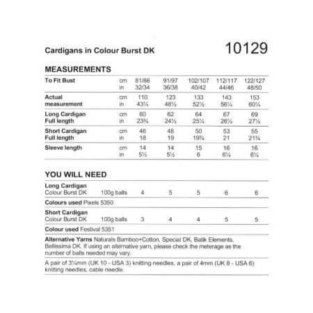 Stylecraft Cardigans Pattern 10129 - Image 2