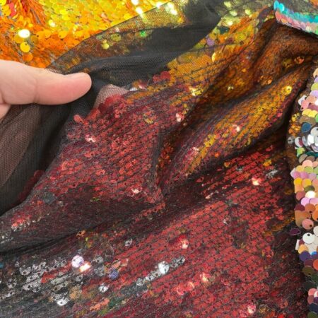 Fiery Multicoloured Sequin Tulle - Image 4