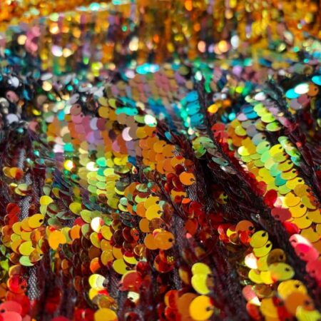 Fiery Multicoloured Sequin Tulle