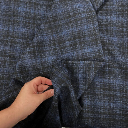 Navy Check Wool