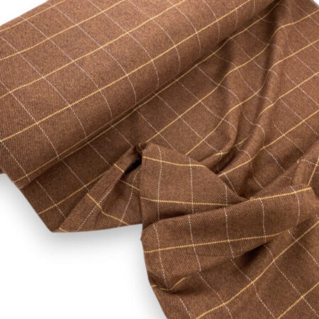 Bronze Windowpane Check Poly Wool