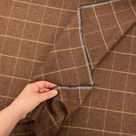 Bronze Windowpane Check Poly Wool - Image 3