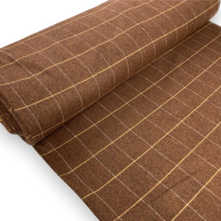 Bronze Windowpane Check Poly Wool - Image 5