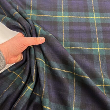 Bottle and Navy Plaid British Wool Cashmere - Image 3