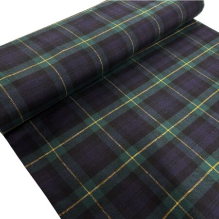 Bottle and Navy Plaid British Wool Cashmere