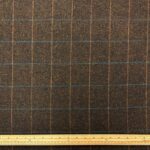 Dark Brown Windowpane Check British Wool
