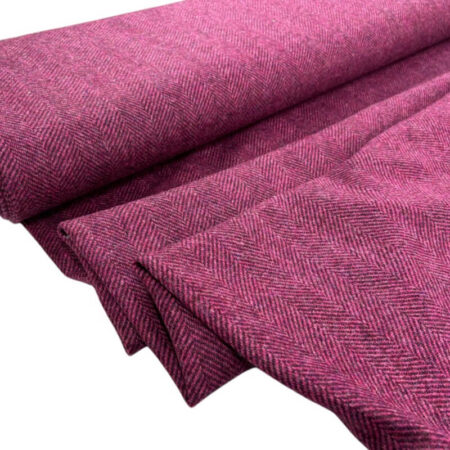 Magenta Herringbone British Wool