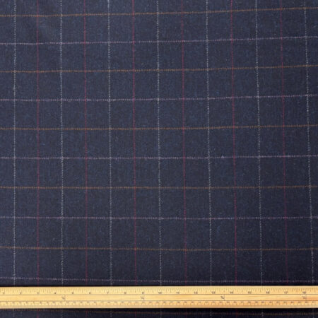 Navy Windowpane Check British Wool - Image 2