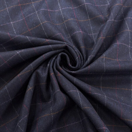 Navy Windowpane Check British Wool - Image 3