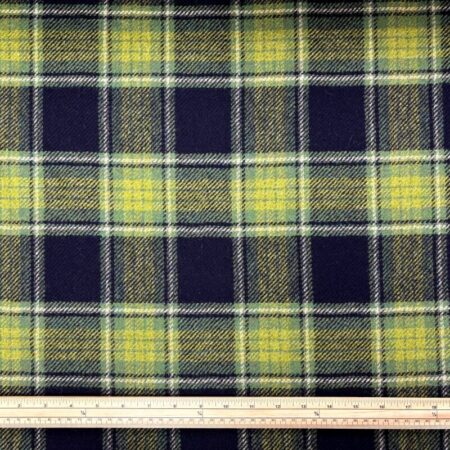 Green and Navy Check British Wool - Image 2