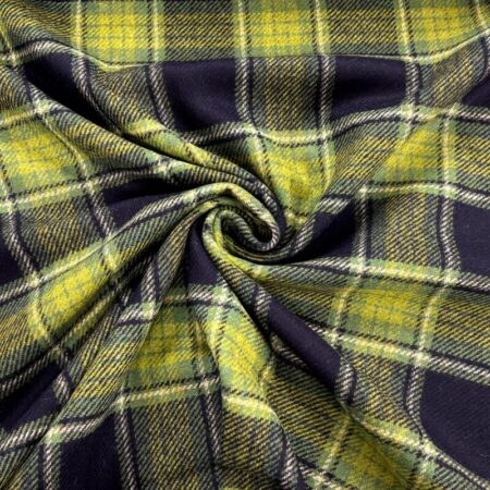 Green and Navy Check British Wool - Image 3