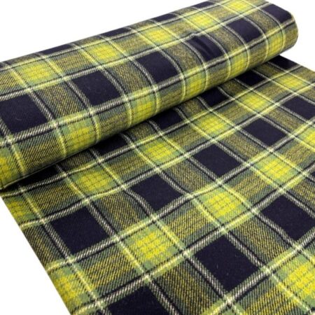 Green and Navy Check British Wool