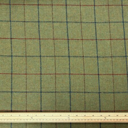 Sage Windowpane Check British Wool - Image 2