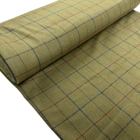 Sage Windowpane Check British Wool