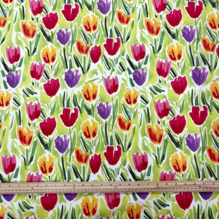 Watercolour Tulips Cotton Poplin - Image 3