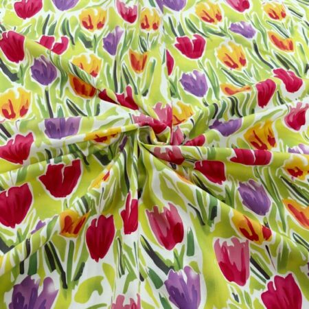 Watercolour Tulips Cotton Poplin - Image 2