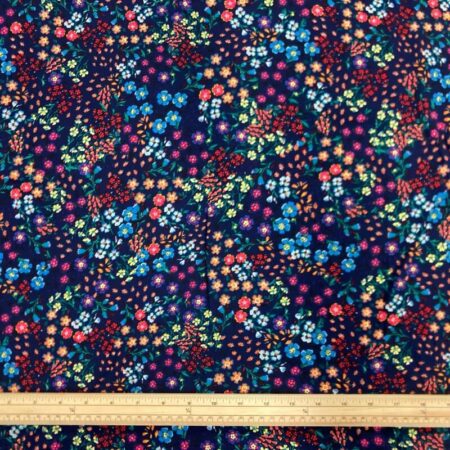 Bright Blooms Navy Viscose Challis - Image 2