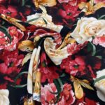 Vintage Blousy Blooms Viscose Challis