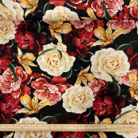 Vintage Blousy Blooms Viscose Challis