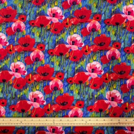 Painted Poppy Stems Viscose Challis - Image 2