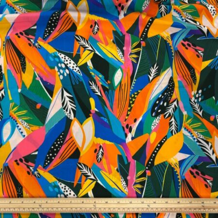 Bright Jungle Abstract Viscose Challis - Image 2