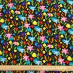 Rainbow Flower Chains Viscose Challis