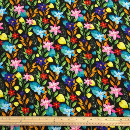 Rainbow Flower Chains Viscose Challis - Image 2