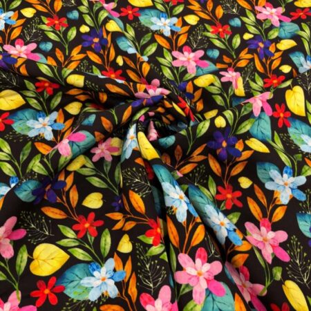 Rainbow Flower Chains Viscose Challis - Image 3