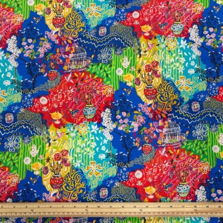 Bohemian Garden Multicolour Viscose Challis - Image 2