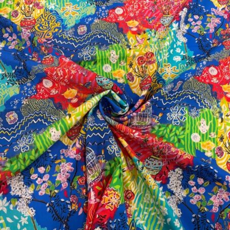 Bohemian Garden Multicolour Viscose Challis - Image 3