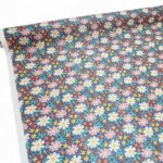 Retro Floral Navy Polycotton