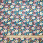 Retro Floral Navy Polycotton