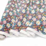 Retro Floral Navy Polycotton