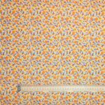 Orange Flowers Polycotton